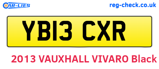 YB13CXR are the vehicle registration plates.
