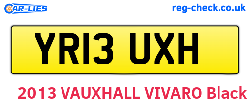 YR13UXH are the vehicle registration plates.