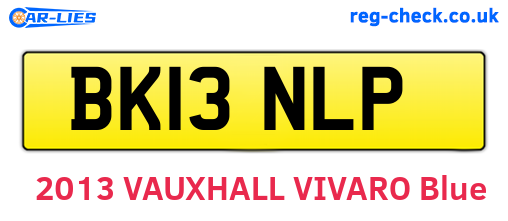 BK13NLP are the vehicle registration plates.