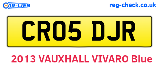 CR05DJR are the vehicle registration plates.