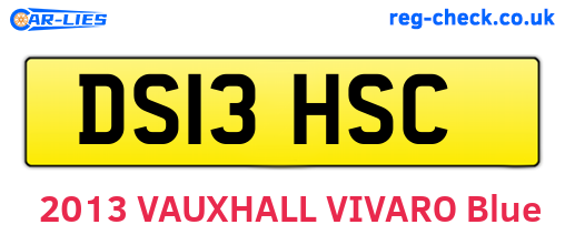 DS13HSC are the vehicle registration plates.