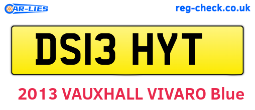 DS13HYT are the vehicle registration plates.