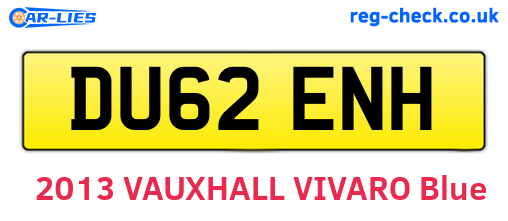 DU62ENH are the vehicle registration plates.