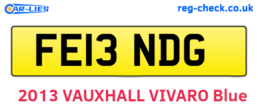 FE13NDG are the vehicle registration plates.