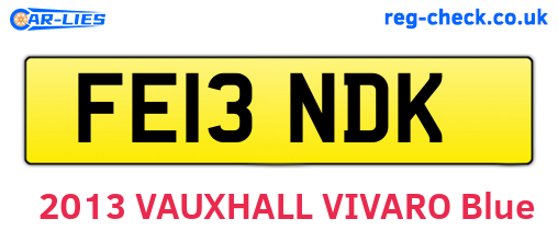 FE13NDK are the vehicle registration plates.