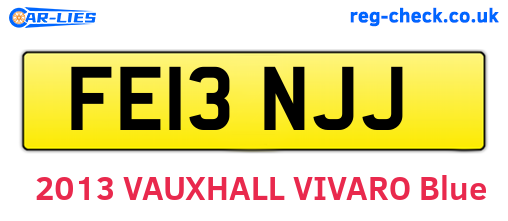FE13NJJ are the vehicle registration plates.