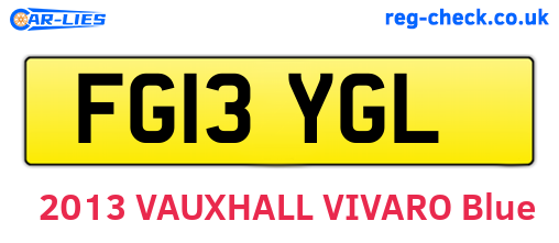 FG13YGL are the vehicle registration plates.