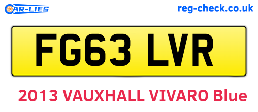 FG63LVR are the vehicle registration plates.