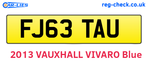 FJ63TAU are the vehicle registration plates.