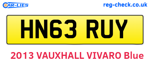 HN63RUY are the vehicle registration plates.