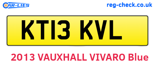 KT13KVL are the vehicle registration plates.