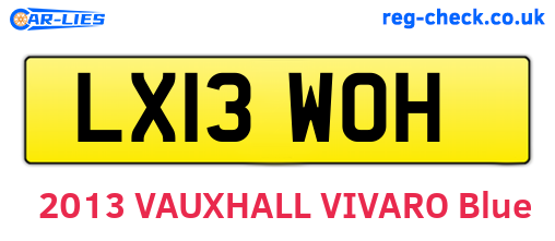 LX13WOH are the vehicle registration plates.