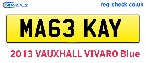 MA63KAY are the vehicle registration plates.