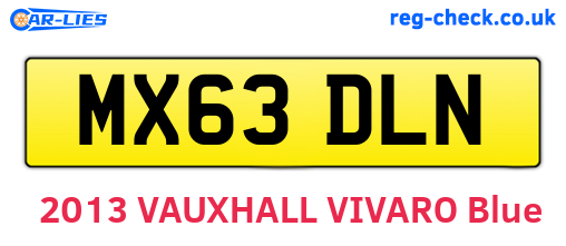 MX63DLN are the vehicle registration plates.