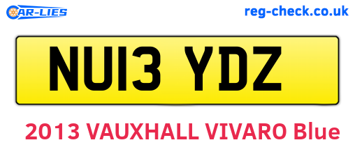 NU13YDZ are the vehicle registration plates.