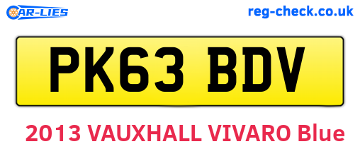 PK63BDV are the vehicle registration plates.