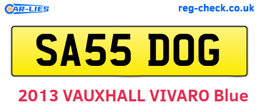 SA55DOG are the vehicle registration plates.