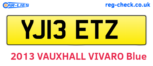 YJ13ETZ are the vehicle registration plates.