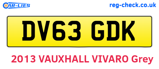DV63GDK are the vehicle registration plates.