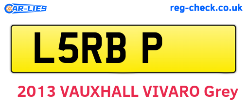 L5RBP are the vehicle registration plates.