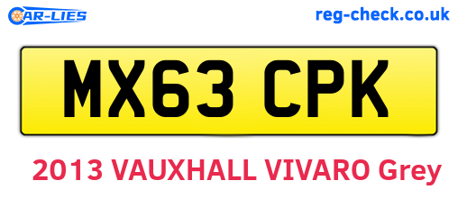 MX63CPK are the vehicle registration plates.