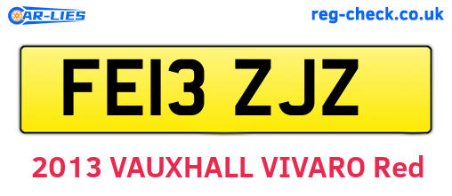 FE13ZJZ are the vehicle registration plates.