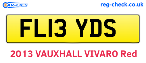FL13YDS are the vehicle registration plates.