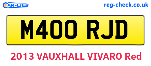 M400RJD are the vehicle registration plates.
