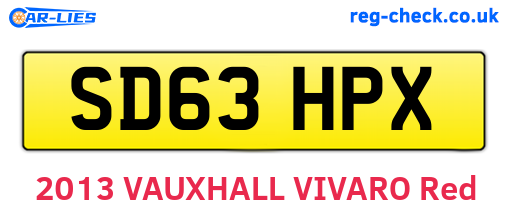 SD63HPX are the vehicle registration plates.