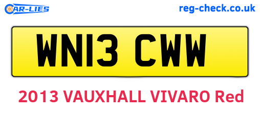 WN13CWW are the vehicle registration plates.