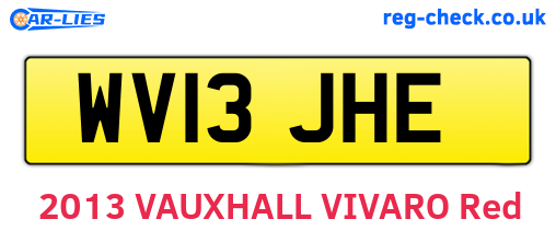 WV13JHE are the vehicle registration plates.