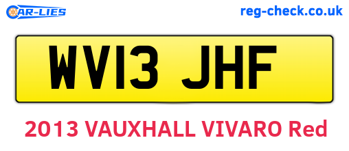 WV13JHF are the vehicle registration plates.