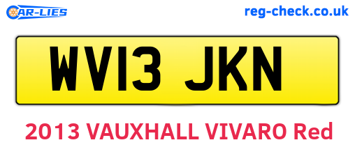 WV13JKN are the vehicle registration plates.