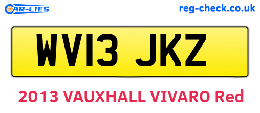 WV13JKZ are the vehicle registration plates.