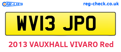 WV13JPO are the vehicle registration plates.