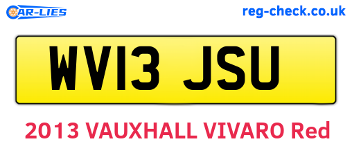 WV13JSU are the vehicle registration plates.