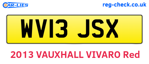 WV13JSX are the vehicle registration plates.