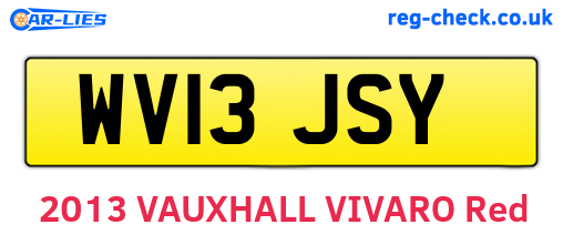 WV13JSY are the vehicle registration plates.