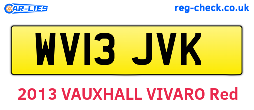 WV13JVK are the vehicle registration plates.