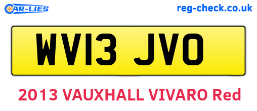 WV13JVO are the vehicle registration plates.