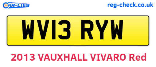 WV13RYW are the vehicle registration plates.