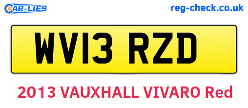 WV13RZD are the vehicle registration plates.