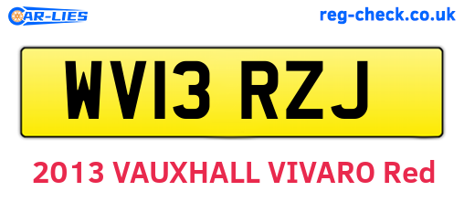 WV13RZJ are the vehicle registration plates.