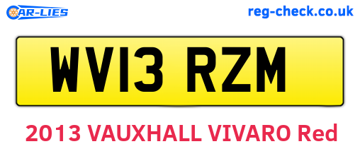 WV13RZM are the vehicle registration plates.