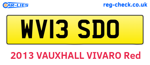 WV13SDO are the vehicle registration plates.