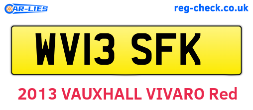 WV13SFK are the vehicle registration plates.