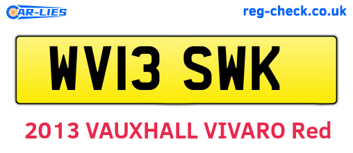 WV13SWK are the vehicle registration plates.