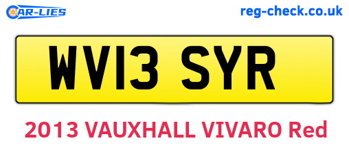 WV13SYR are the vehicle registration plates.