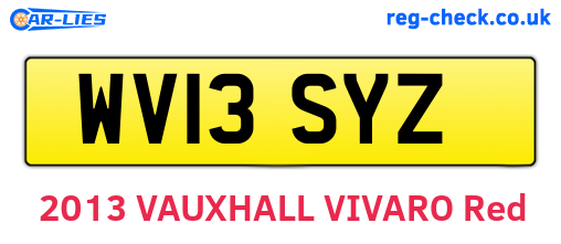 WV13SYZ are the vehicle registration plates.