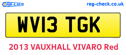 WV13TGK are the vehicle registration plates.
